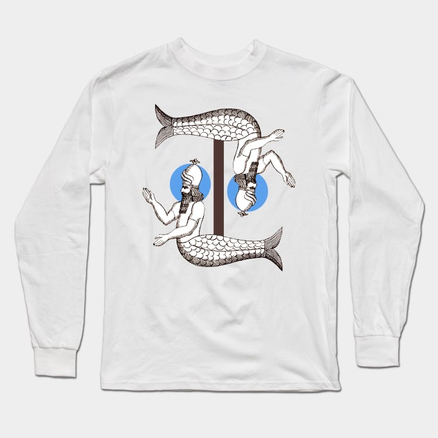Male mermaid exoteric emperor Long Sleeve T-Shirt by Marccelus